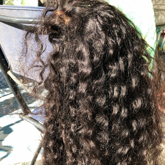 28” Choc Brown Curly Human Hair Wig Lace Front - Picture 2 of 14